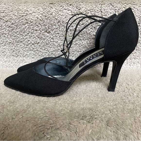 Stuart Weitzman Canvas Crystal Embellishments D'Orsay Pumps size 7 1/2 - Picture 3 of 8